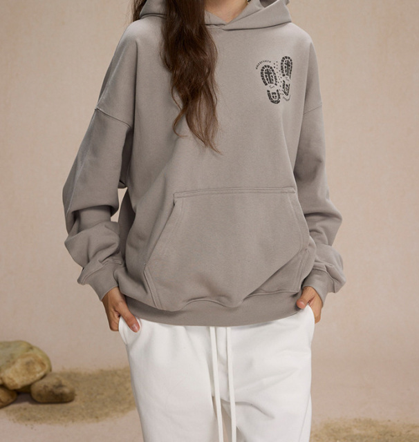 Autumn and winter heavy brand printed floral hoodie men and women 430g wool loose casual hooded men's hoodie