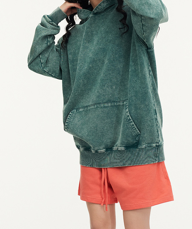 New heavy cotton wash old hoodie men's and women's casual loose American fashion shirt