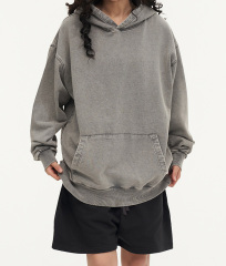 New heavy cotton wash old hoodie men's and women's casual loose American fashion shirt