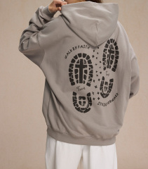 Autumn and winter heavy brand printed floral hoodie men and women 430g wool loose casual hooded men's hoodie