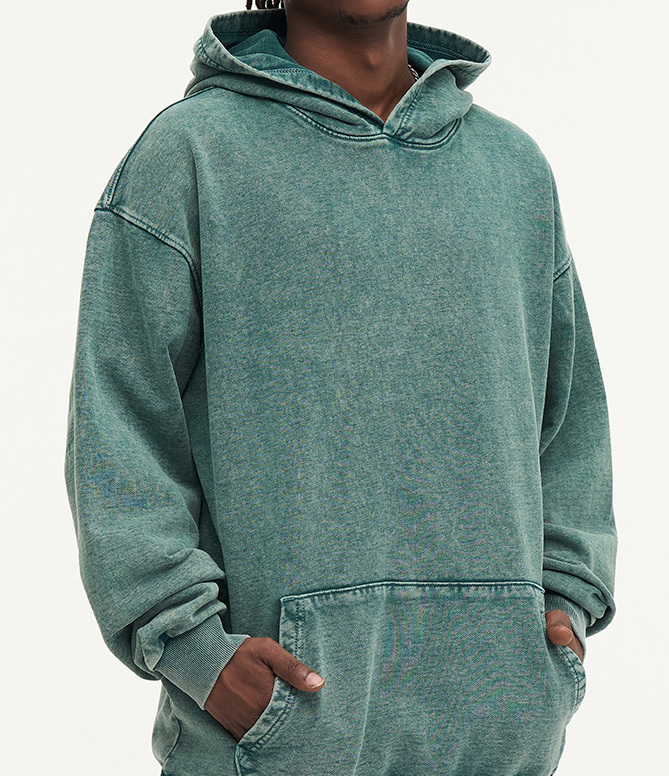 New heavy cotton wash old hoodie men's and women's casual loose American fashion shirt