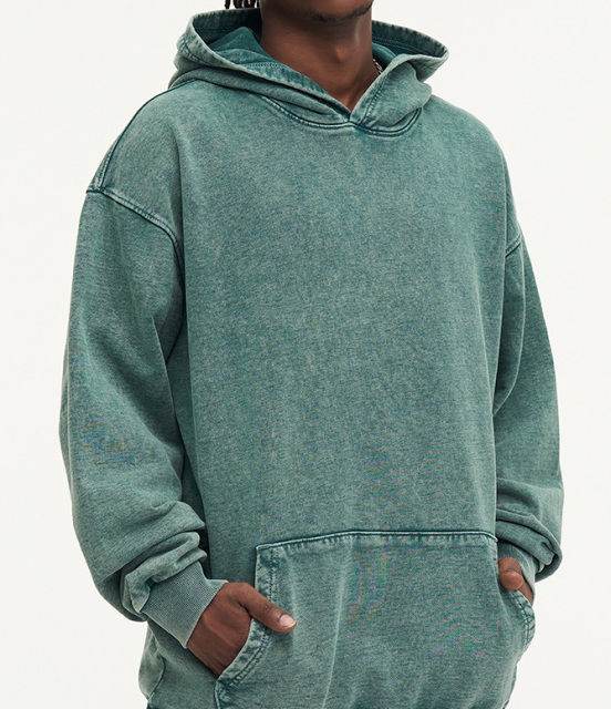 New heavy cotton wash old hoodie men's and women's casual loose American fashion shirt