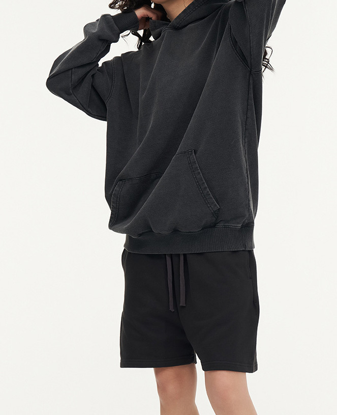 New heavy cotton wash old hoodie men's and women's casual loose American fashion shirt