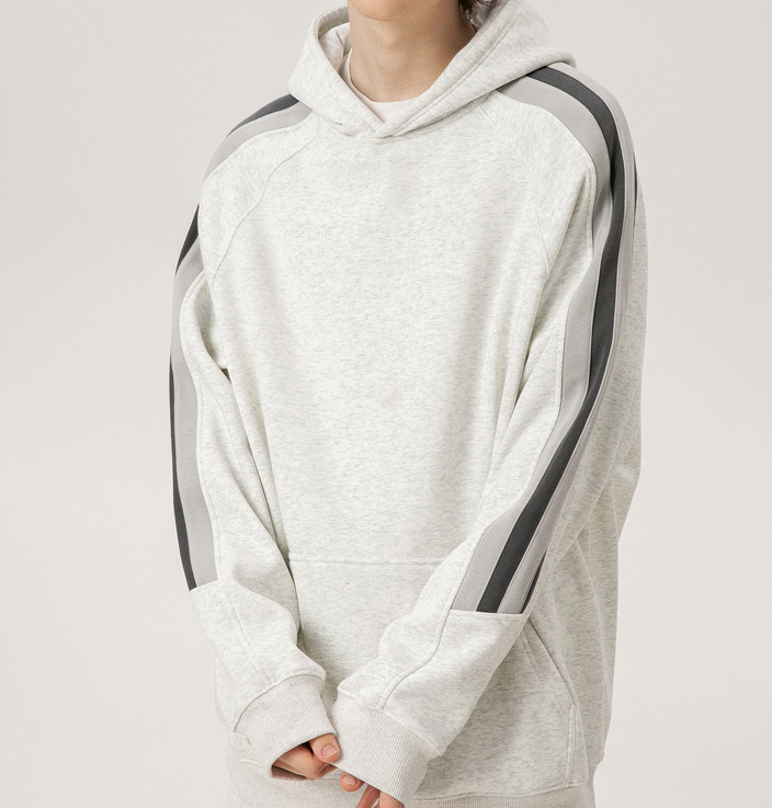 Autumn and winter men's clothing heavy 400g trendy brand sweatshirt contrast color casual loose tops unisex