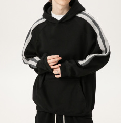 Autumn and winter men's clothing heavy 400g trendy brand sweatshirt contrast color casual loose tops unisex