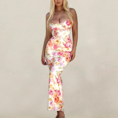 Custom Floral Long Dress Women's Clothing Summer Dress 2025 Casual Dresses Women Sexy