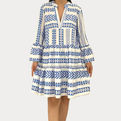 Women Custom Dresses Embroidered Cotton Casual Mini Dress