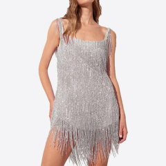 Ecoparty 1920s Art Deco Fringed Sequin Dress Flapper Gatsby Costume Dress for Women