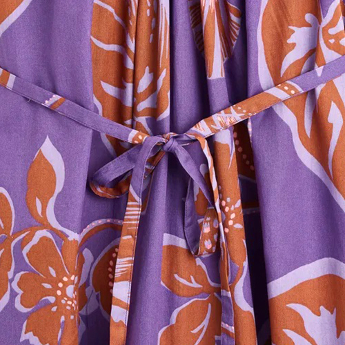 Ladies New Fashion Ruffles Neck Sleeveless Allover Printed Tiered Maxi Long Dress for Women