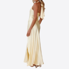 European and American Women's New Sexy Slit Slim Fit Fashionable Sleeveless Long Suspender Dress for Women