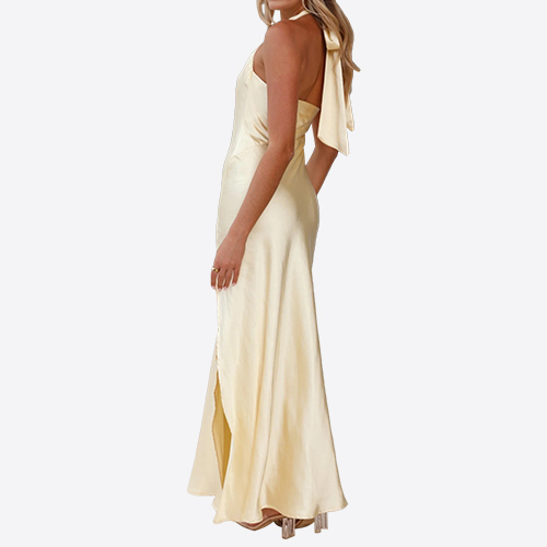 European and American Women's New Sexy Slit Slim Fit Fashionable Sleeveless Long Suspender Dress for Women