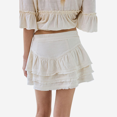 Custom 2025 Europe and America New Cotton Ruffle Mini Skirt