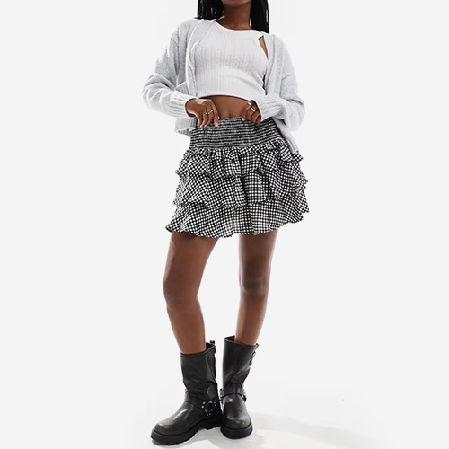 2025 New Mini Skirt In Black Gingham