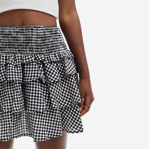 2025 New Mini Skirt In Black Gingham