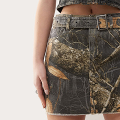 Custom 2025 Women New Belt Skirt In Black