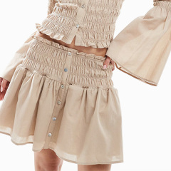 Custom New Drop Waist Mini Skirt In Neutral