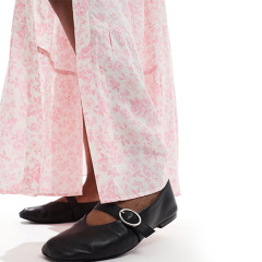 Custom New Women Button Detail Tiered Maxi Skirt In Pink Floral