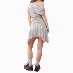 Custom Women New Hook And Eye Detailed Skirt In Gray