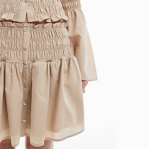 Custom New Drop Waist Mini Skirt In Neutral