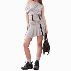 Custom Women New Hook And Eye Detailed Skirt In Gray