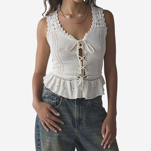 Custom New Kimchi Blue Lace-Up Sweater Vest