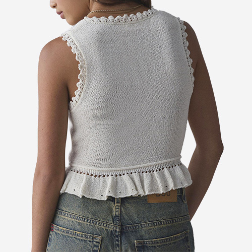 Custom New Kimchi Blue Lace-Up Sweater Vest