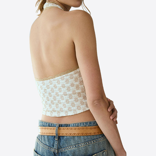 New V Collar Lace Halter Spaghetti Straps Sexy Women Sleeveless Backless Vest