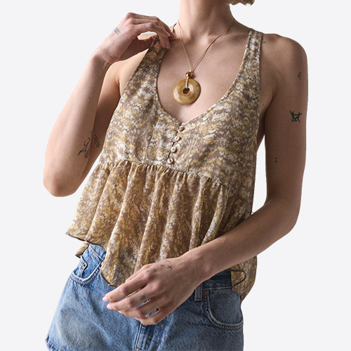 Custom 2025 Summer New Asymmetrical Babydoll Tank Top