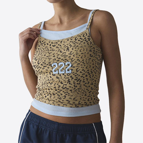 Women Double Spaghetti Strap Camisoles Two-Pieces Sleeveless Backless Tank Tops Summer Vests Tops