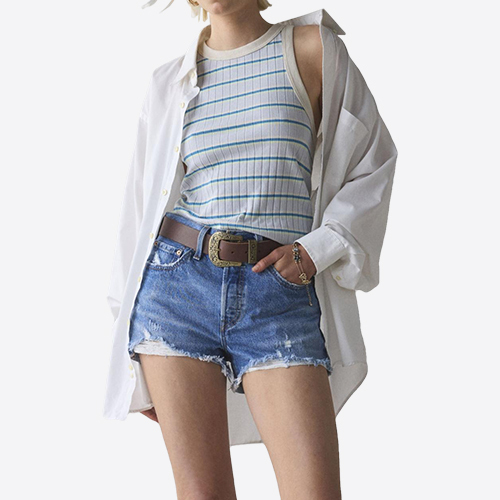 Custom Summer Striped Ribbed Knit Cropped Tank Top