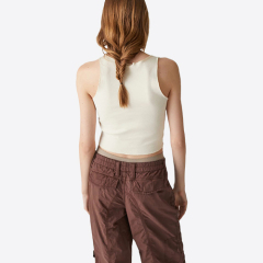 Wholesale Holiday Style Coconut Tree Printed Short Women's Y2K Vest