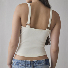 European and American 2025 Spring New Women's Chamber Buckle Tank Top