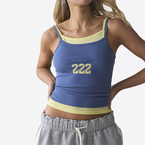 Women Double Spaghetti Strap Camisoles Two-Pieces Sleeveless Backless Tank Tops Summer Vests Tops