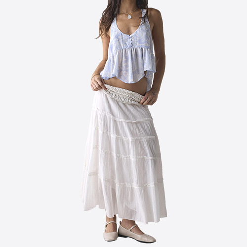 Custom 2025 Summer New Asymmetrical Babydoll Tank Top