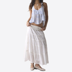 Custom 2025 Summer New Asymmetrical Babydoll Tank Top