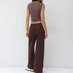 2025 Wholesale Custom Scrunch Stretchy Compression Wrinkle Soft Breathable Muscle Gym Women Tank Tops