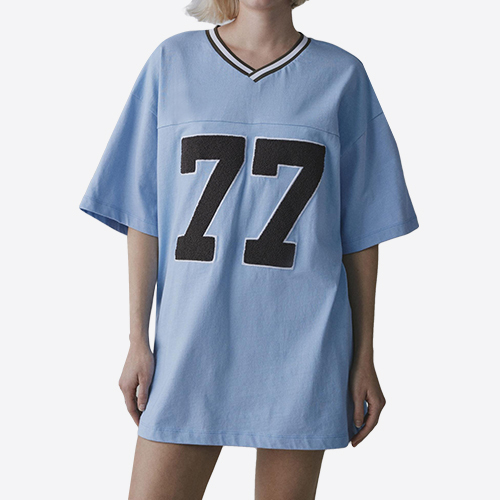 Custom 2025 New Women's Oversized V-Neck Jersey Tee