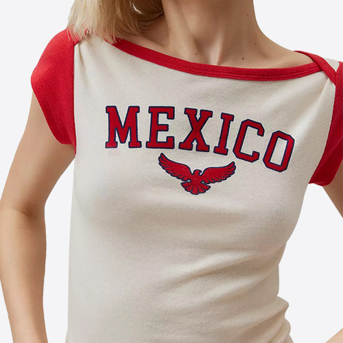 Custom Blue Ice Cream Graphic Boatneck Baby Tee