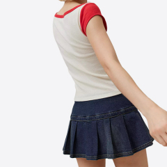 Custom Blue Ice Cream Graphic Boatneck Baby Tee