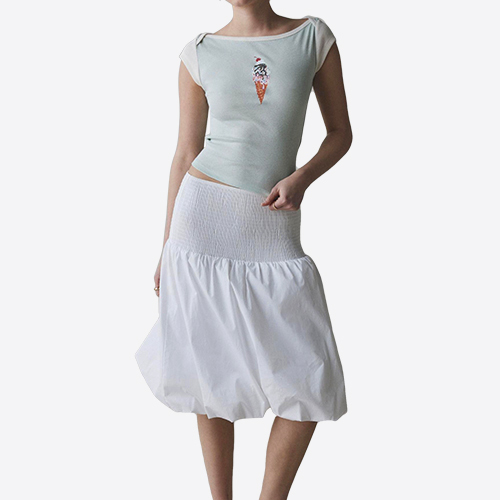 Custom Blue Ice Cream Graphic Boatneck Baby Tee