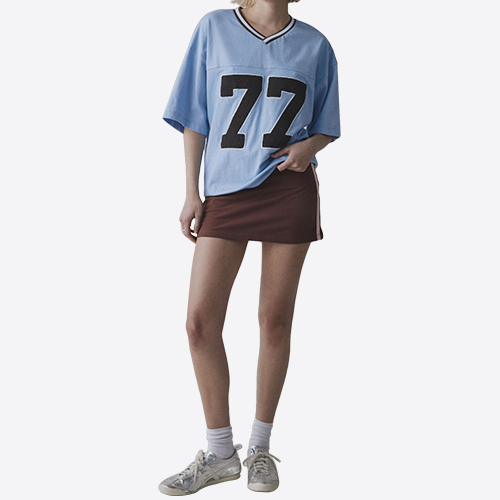 Custom 2025 New Women's Oversized V-Neck Jersey Tee