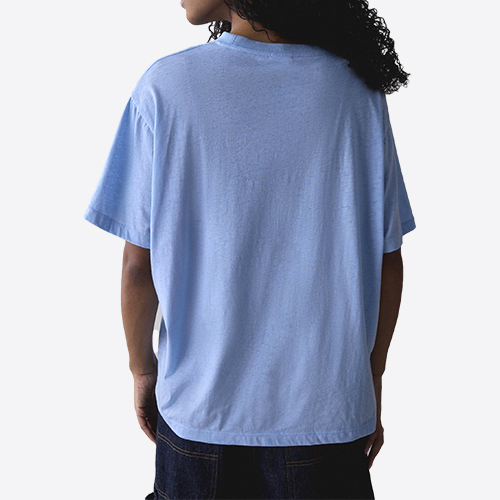 Women's Italian Patterned Burnout T-Shirt Blue