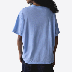 Women's Italian Patterned Burnout T-Shirt Blue