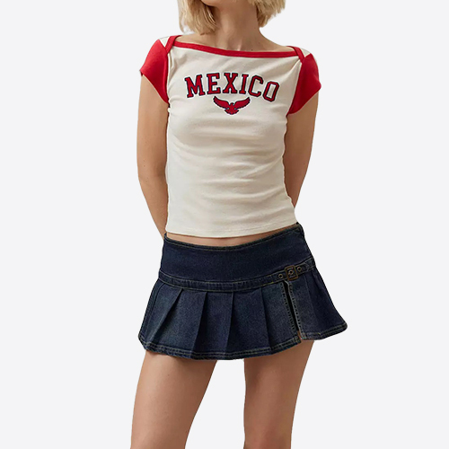 Custom Blue Ice Cream Graphic Boatneck Baby Tee