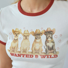 Europe and America 2025 New Wild Graphic Fitted Kawaii Anime T Shirts