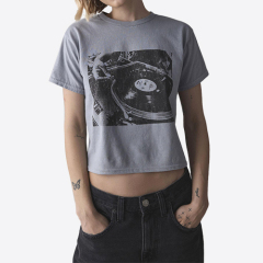 Custom Vinyl Record Pop Art Graphic Slim Tee