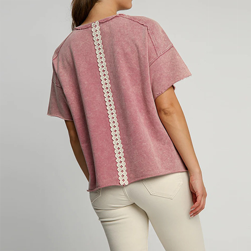 Custom Mineral Washed French Terry Peace Appliqued T-Shirt