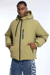 Unisex custom zip-up puffer jacket, winter warm coat