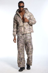 Custom Oversized Camouflage Tracksuit - Tree Camo Puffer & Cargo Pants High Street Matching Set