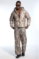 Custom Oversized Camouflage Tracksuit - Tree Camo Puffer & Cargo Pants High Street Matching Set